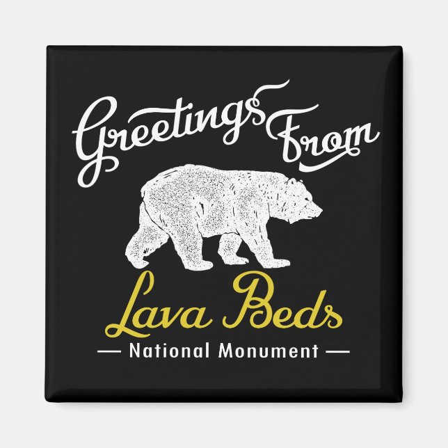 Nationaldenkmäler von Lava Beds Magnet (Vorne)