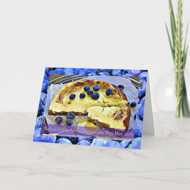 Nationale Blaubeerkäsekuchen-Tagesam 26. Mai Karte (Vorderseite)