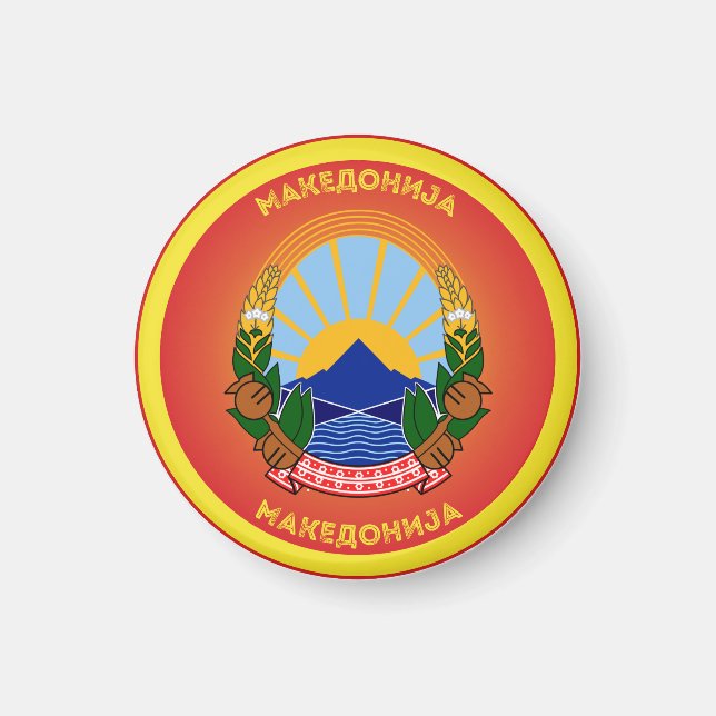 Nationale Emblem-Schalung Nordmakedonien Magnet (Vorne)