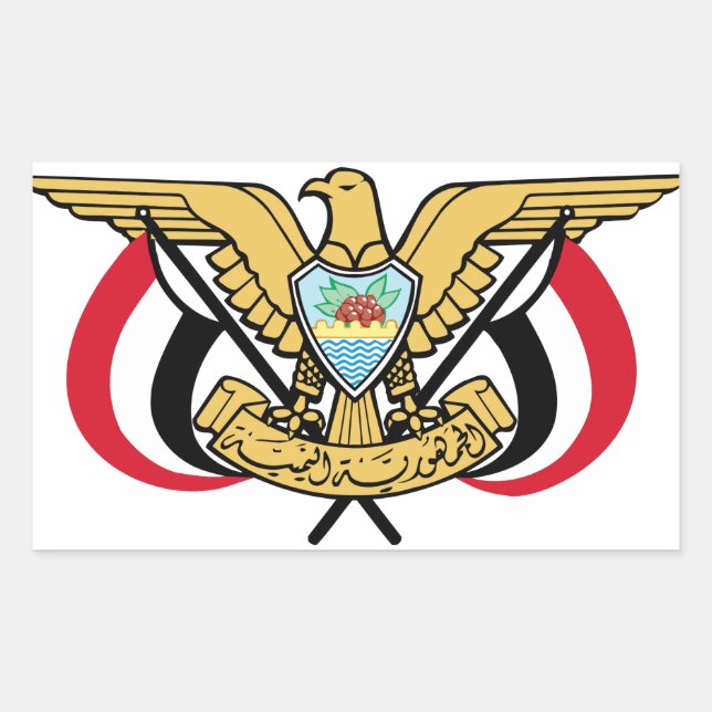 Nationale Embleme des Jemen Rechteckiger Aufkleber (Vorderseite)