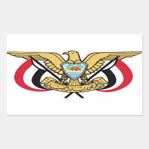 Nationale Embleme des Jemen Rechteckiger Aufkleber