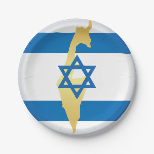 Nationale Farben Israels Pappteller