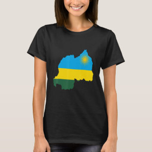 Nationale Flag-Karte Ruandas T-Shirt