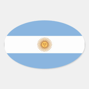 Nationale Flagge Argentiniens Ovaler Aufkleber