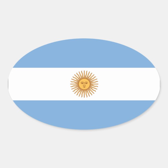 Nationale Flagge Argentiniens Ovaler Aufkleber (Vorderseite)