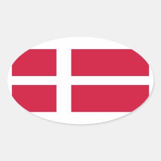 Nationale Flagge Dänemarks Ovaler Aufkleber