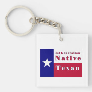 Nationale Flagge der ersten Generation für Texan Schlüsselanhänger