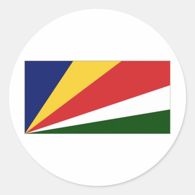 Nationale Flagge der Seychellen Runder Aufkleber (Vorderseite)