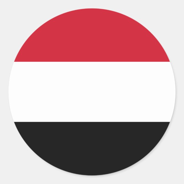 Nationale Flagge des Jemen Runder Aufkleber (Vorderseite)