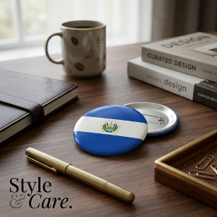 Nationale Flagge El Salvadors Button