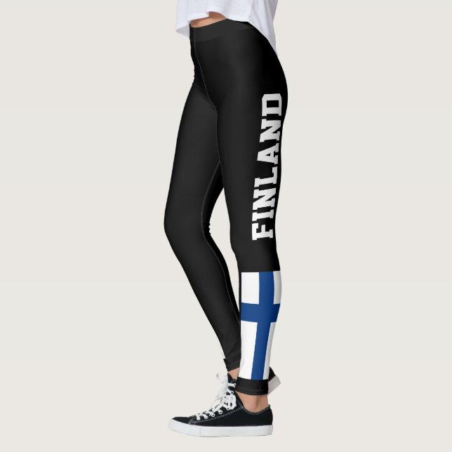 Nationale Flagge Finnlands anpassen Leggings (Links)