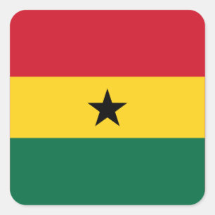 Nationale Flagge Ghanas Quadratischer Aufkleber