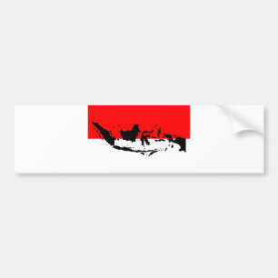 Nationale Flagge Indonesiens und Karte Autoaufkleber