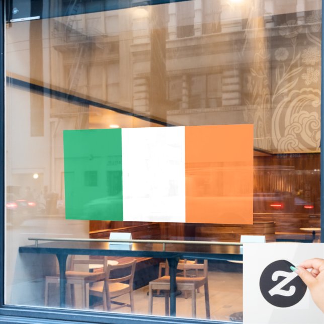 Nationale Flagge Irlands, irischer Standard, Banne Fensteraufkleber (Café-Fenster)