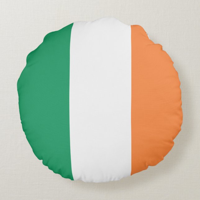 Nationale Flagge Irlands, irischer Standard, Banne Rundes Kissen (Rückseite)