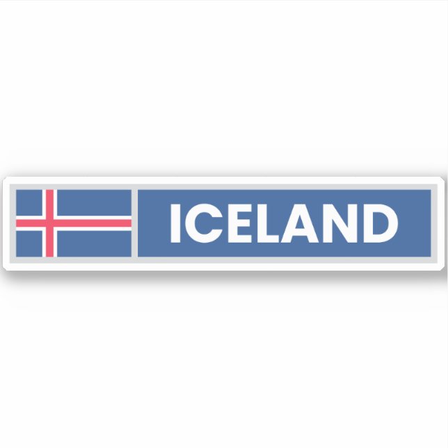 Nationale Flagge Islands Aufkleber (Vorderseite)