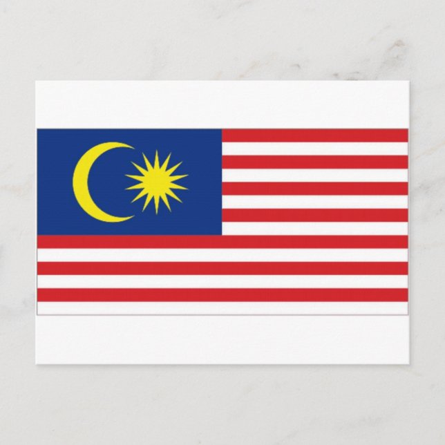 Nationale Flagge Malaysias Postkarte (Vorderseite)