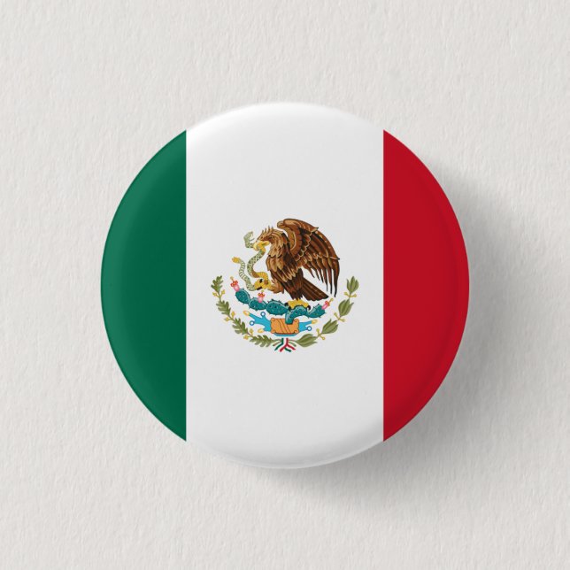 Nationale Flagge Mexikos Button (Vorderseite)