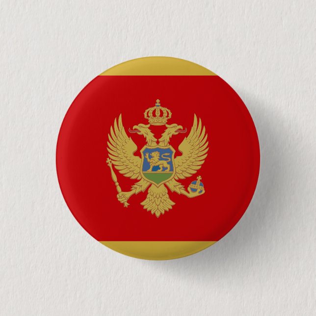 Nationale Flagge Montenegros Button (Vorderseite)
