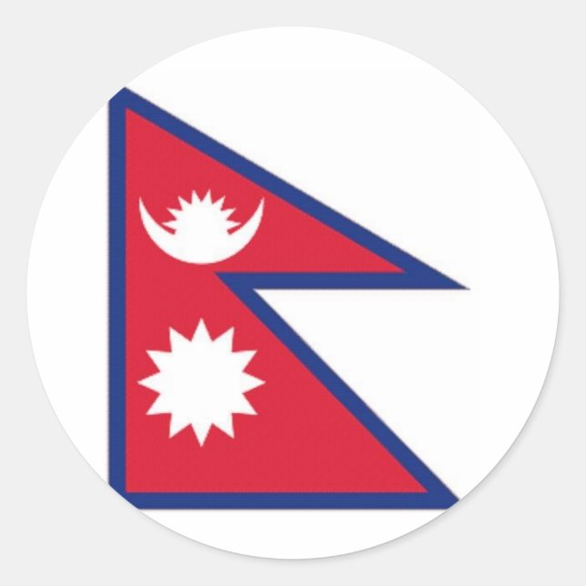 Nationale Flagge Nepals Runder Aufkleber (Vorderseite)