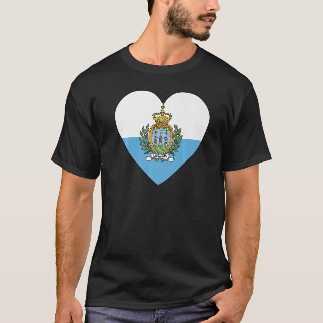 Nationale Flagge San Marino Souvenir für Männer Fr T-Shirt (Vorderseite)