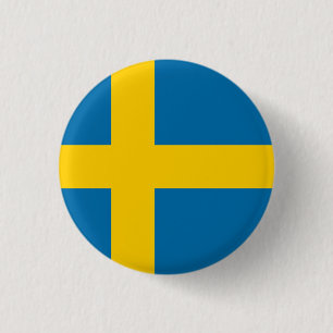 Nationale Flagge Schwedens Button