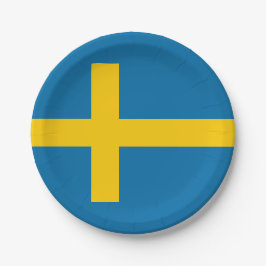 Nationale Flagge Schwedens Pappteller
