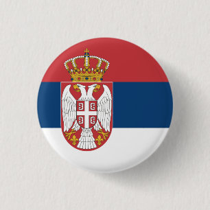 Nationale Flagge Serbiens Button