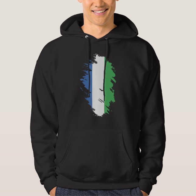 Nationale Flagge Sierra Leones Souvenir für Männer Hoodie (Vorderseite)