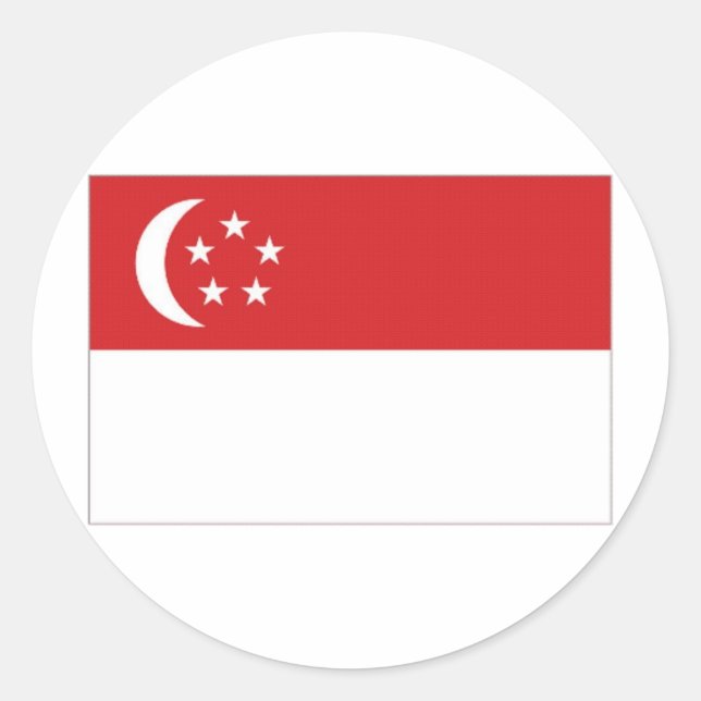 Nationale Flagge Singapurs Runder Aufkleber (Vorderseite)