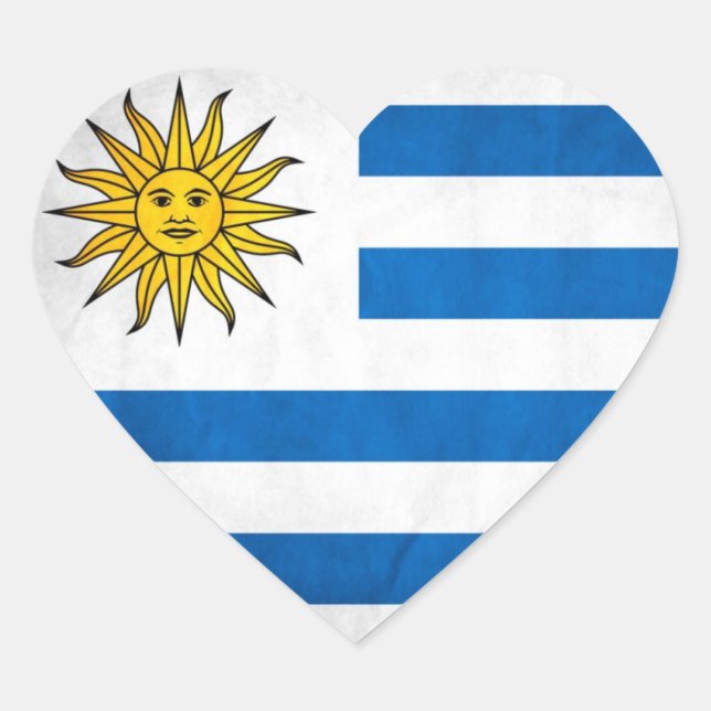 Nationale Flagge Uruguays Herz-Aufkleber (Vorderseite)