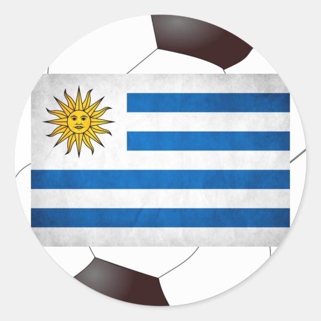 Nationale Flagge Uruguays Runder Aufkleber (Vorderseite)