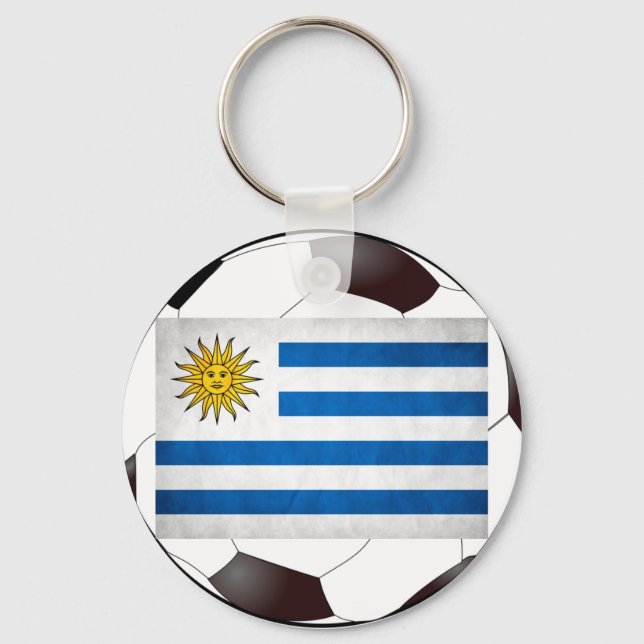Nationale Flagge Uruguays Schlüsselanhänger (Vorderseite)