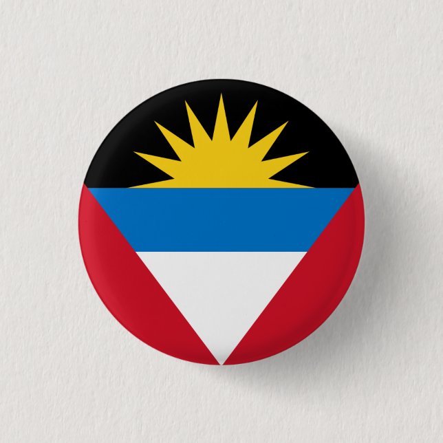 Nationale Flagge von Antigua und Barbuda Button (Vorderseite)