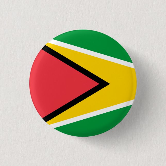Nationale Flagge von Guyana Button (Vorderseite)