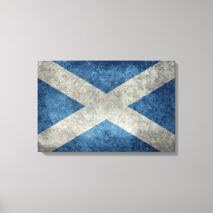 Nationale Flagge von Schottland, Vintage Version Leinwanddruck
