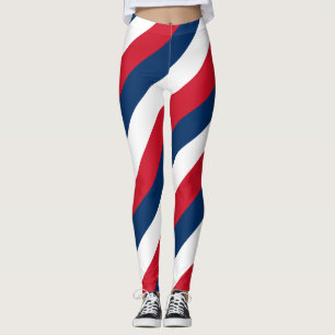Nationale Flaggenfarben der Dominikanischen Republ Leggings