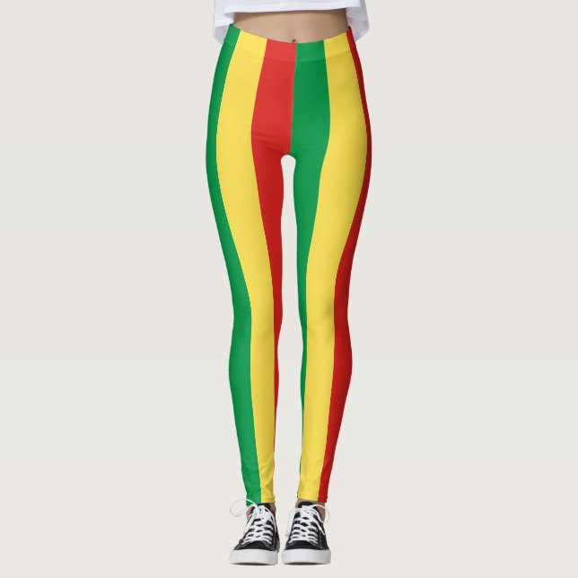 Nationale Flaggenfarben der Republik Kongo Leggings (Vorderseite)