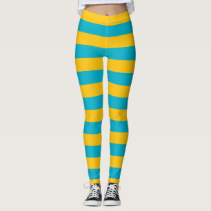 Nationale Flaggenfarben Kasachstans horizontal ges Leggings