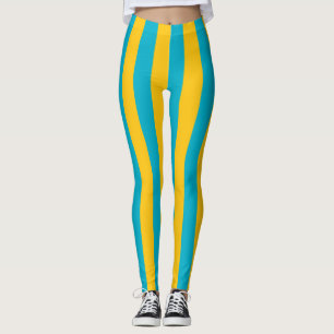 Nationale Flaggenfarben Kasachstans vertikal gestr Leggings