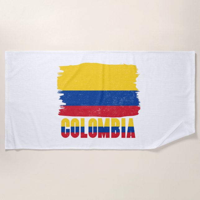 Nationale Flaggenreise Kolumbiens Strandtuch (Vorderseite)