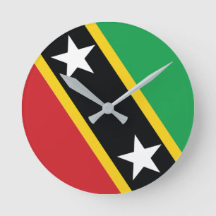 Nationale Flaggenschlange von St. Kitts und Nevis Runde Wanduhr