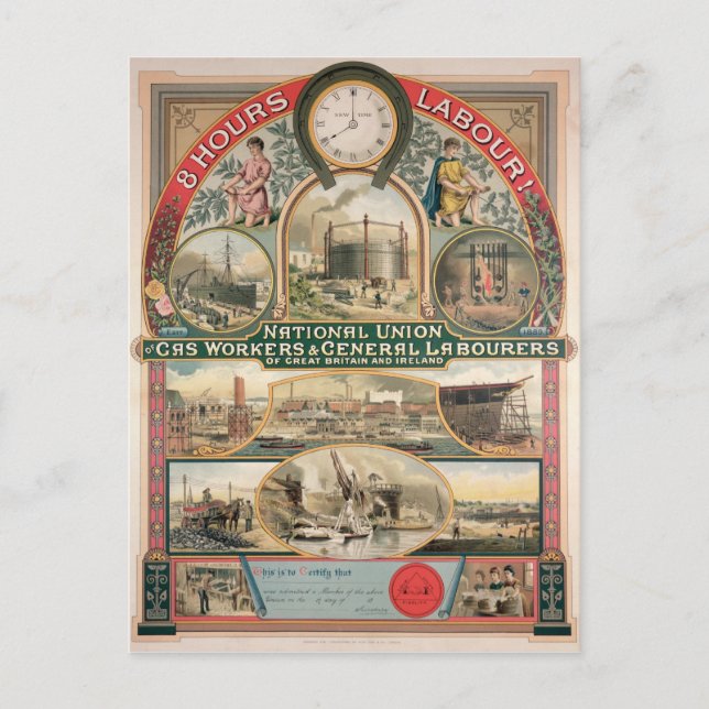 Nationale Gewerkschaft Postkarte (Vorderseite)