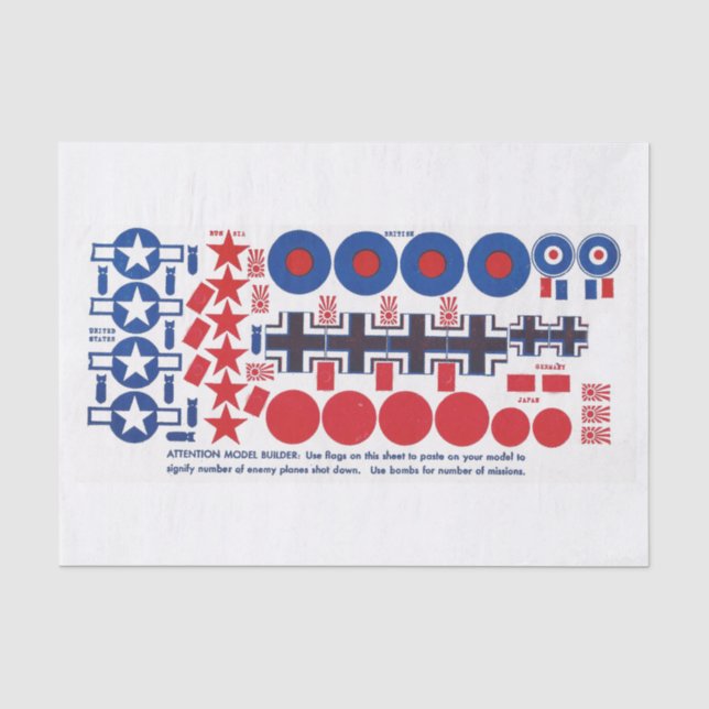 Nationale Insignien WWII Flugzeugmodells, FAC Seidenpapier (Vorderseite)