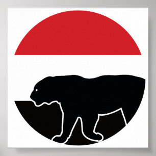 Nationale jemenitische Flagge Leopard jemenitische Poster