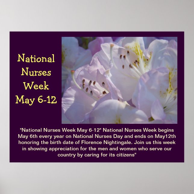 Nationale Krankenwoche 6-12 Blumenposter nach Maß Poster (Vorne)