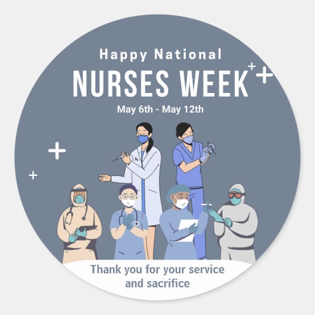 Nationale Krankenwoche Runder Aufkleber (Vorderseite)