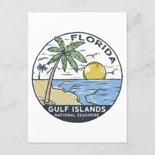 Nationale Küste der Golfinseln Vintag Postkarte
