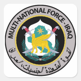 Nationale Multinationale Truppe - Irak Quadratischer Aufkleber