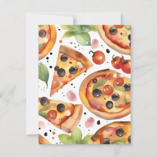 Nationale Pizza-Woche B - Wasserfarben Feiertagskarte